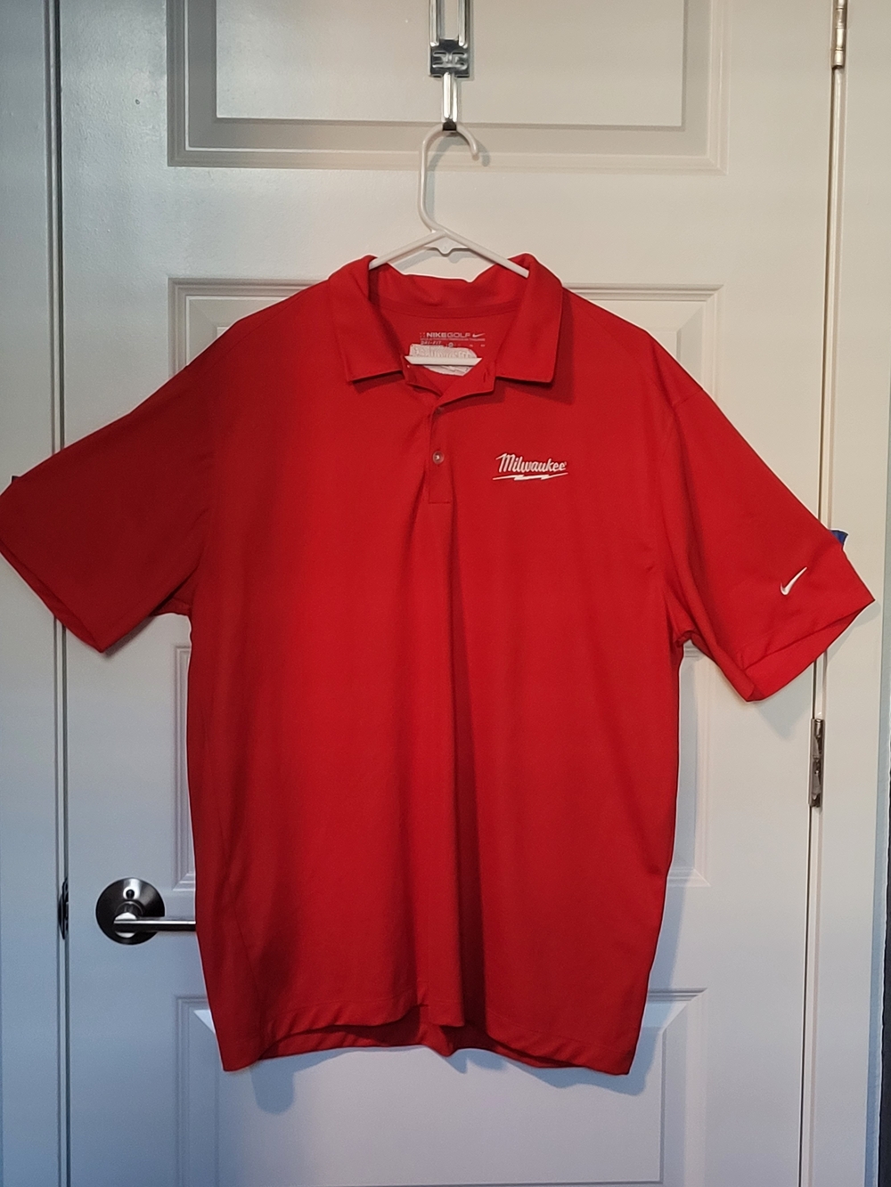 Nike Men’s Red Polo Shirt with Milwaukee Script